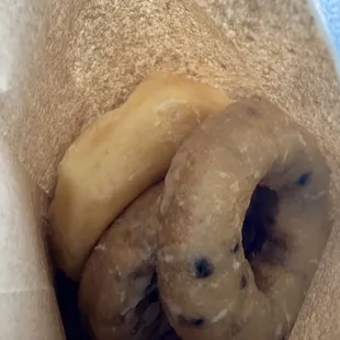 Blueberry &amp; glazed donuts