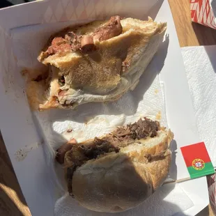 Sandes de Polvo (octopus sandwich) &amp; Sandes de Alcatra (azorean beef pot roast sandwich)