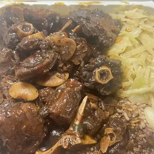 Oxtail, cabbage, rice &amp; peas my favorite!!