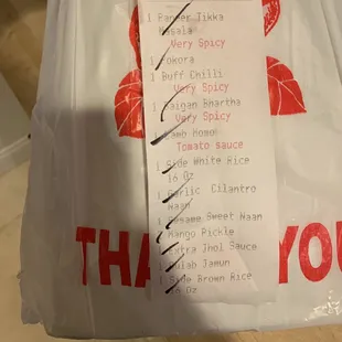 Buff chilli - on the receipt but not in the bag. Decided they&apos;d charge me for it anyways...
