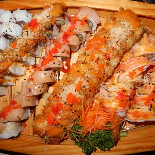 Top POV of our sushi boat