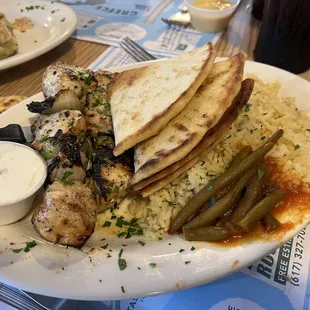 Chicken Souvlaki with rice