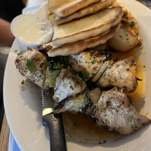 Chicken Souvlaki with potatoes