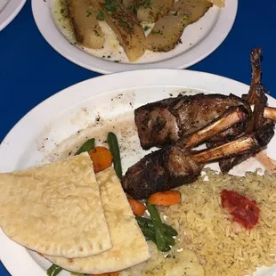 Greek Style Oven Potatoes Rack of Lamb