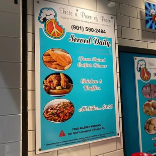 a menu for a restaurant