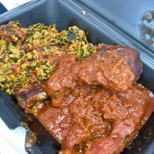 Pounded Yam with Egusi fish and chicken!!