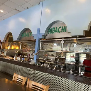 Hibachi chef and hot bar