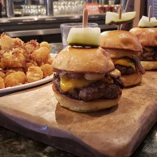 Monday special with sliders and happy hour tots!