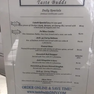 menu