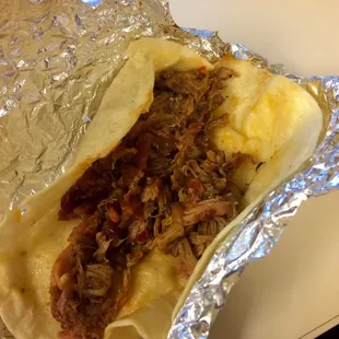 Hawaiian taco with pulled pork