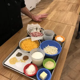 Our Mac and a Cheese ingredients