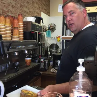 Best coffee house on Kellys island with a handsome barista!!