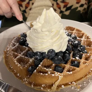 Blueberry waffles.