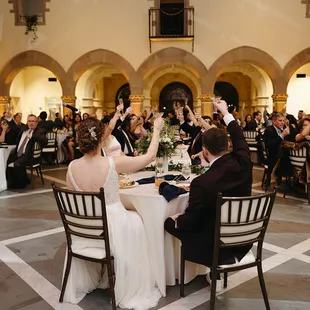 Wedding toast at Chrysler Museum of Art. Photo by Rebecca Burt
