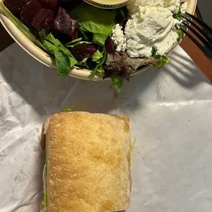 The winter something salad and the lynnhaven sandwich.