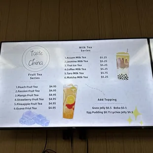 Milk tea and Fruit Tea