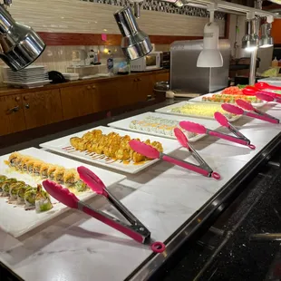 interior, sushi and sashimi