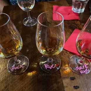 four glasses of wine