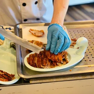 a chef preparing a dish