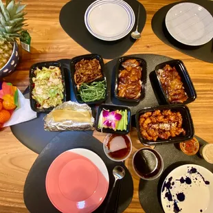 a table full of food