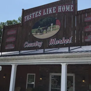 the outside of a country market