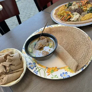 Lamb Soup and Veggie Platter