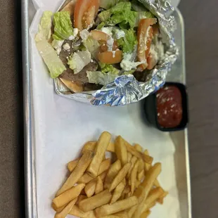 Gyro with fries
