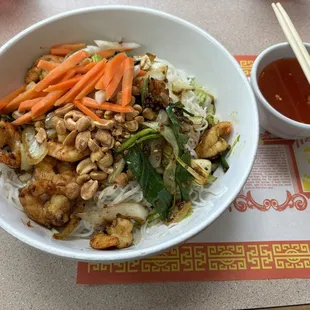 Curry shrimp noodle salad