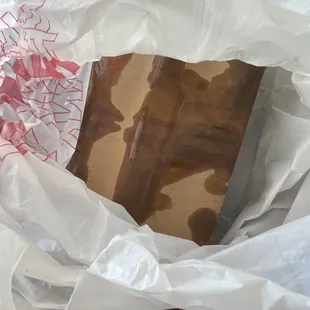 My sushi bag covered in oil