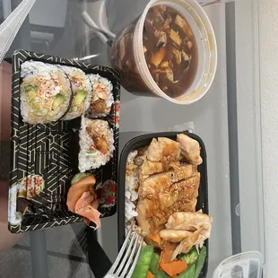 Shrimp tempura roll Teriyaki Bowl Hot &amp; Sour Soup