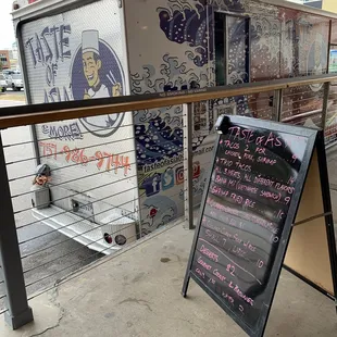 a food truck parked in a parking lot