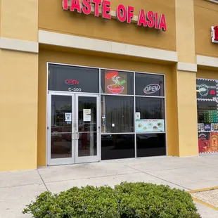 the front of the restaurant