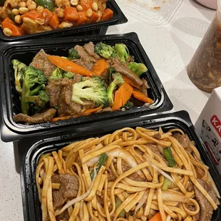 a variety of asian food