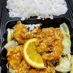 Lunch orange shrimp