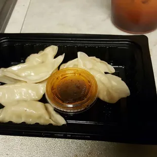Chicken dumplings... really good but next time I&apos;ll ask for extra sauce.