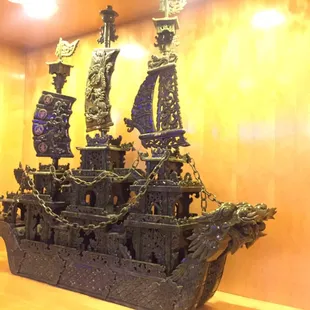 Beautiful #jade ship #carving is 3-4 feet long.  Very intricate.