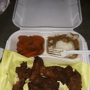 5 piece chicken with two sides.