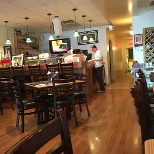 A view inside of the owner, dining room and the sushi bar