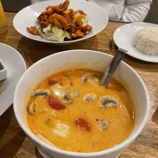 S2. Large Tom Kha  B9. Orange Chicken