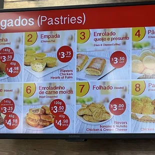 Salgados menu