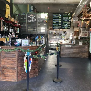 the inside of a restaurant