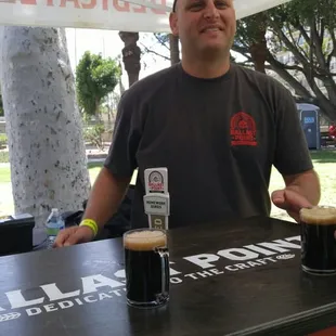 a man behind a bar