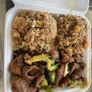 Mongolian beef lunch specials! Huge portion