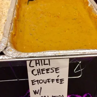 Yat&apos;s chili cheese etoufee samples