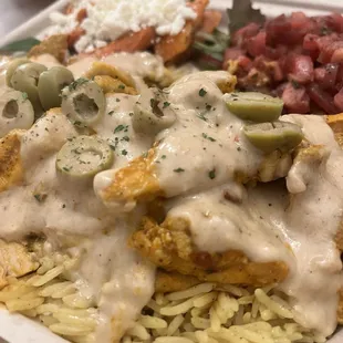 Spicy Chicken Plate: it's huge. Prepare for leftovers