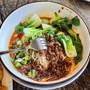 Dan Dan Noodles we&apos;re good but the meat part was overcooked quite a bit. Bok Choy was amazeballs!