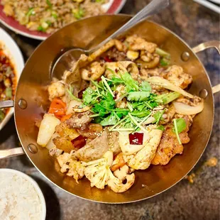 various dishes of food on a table
