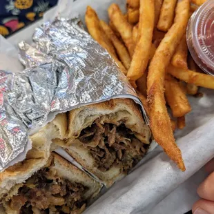 Chicago Cheese steak &amp; order of fries