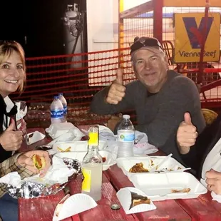 More happy customers. Everyone always smiles over good food!