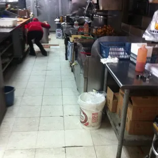 the kitchen of a restaurant